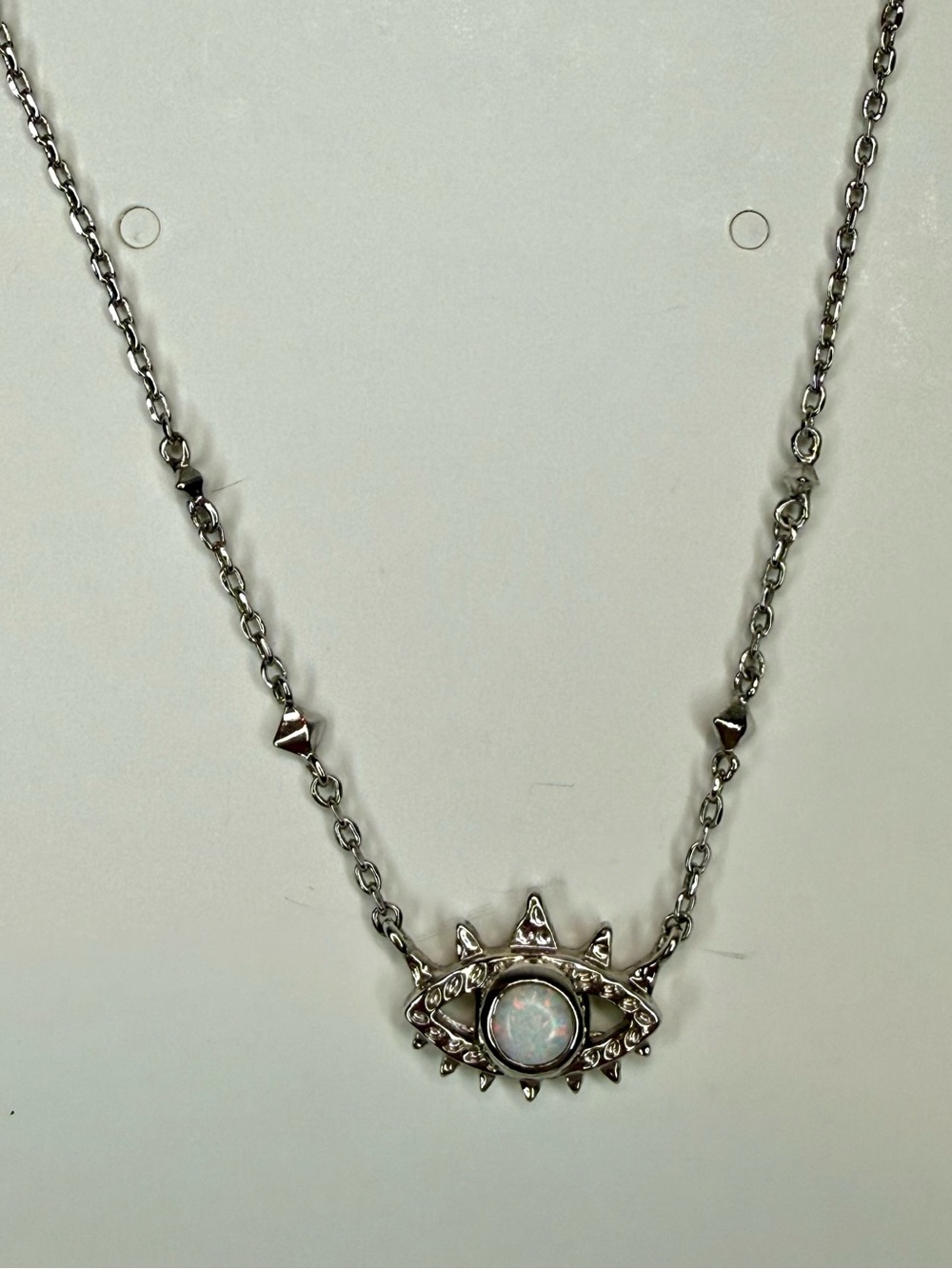 Kendra Scott Evil Eye Pendant Necklace in Silver/Opalescent